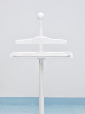 1920s Art Nouveau White & Brass Valet Jugendstil Clothing Stand, Vienna, Austria