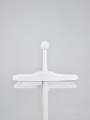 1920s Art Nouveau White & Brass Valet Jugendstil Clothing Stand, Vienna, Austria