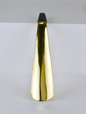 Carl Auböck Brass Shoehorn no. 4225, Leather Handle, Vienna, 1950s