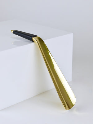 Carl Auböck Brass Shoehorn no. 4225, Leather Handle, Vienna, 1950s