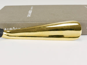 Carl Auböck Brass Shoehorn no. 4225, Leather Handle, Vienna, 1950s
