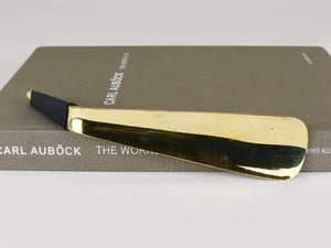 Carl Auböck Brass Shoehorn no. 4225, Leather Handle, Vienna, 1950s