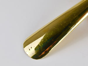 Carl Auböck Brass Shoehorn no. 4225, Leather Handle, Vienna, 1950s