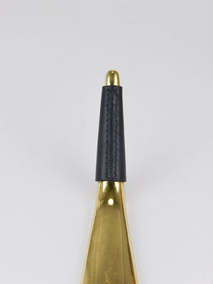Carl Auböck Brass Shoehorn no. 4225, Leather Handle, Vienna, 1950s