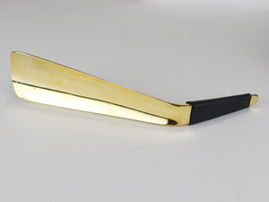 Carl Auböck Brass Shoehorn no. 4225, Leather Handle, Vienna, 1950s