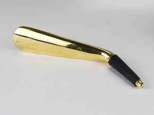 Carl Auböck Brass Shoehorn no. 4225, Leather Handle, Vienna, 1950s