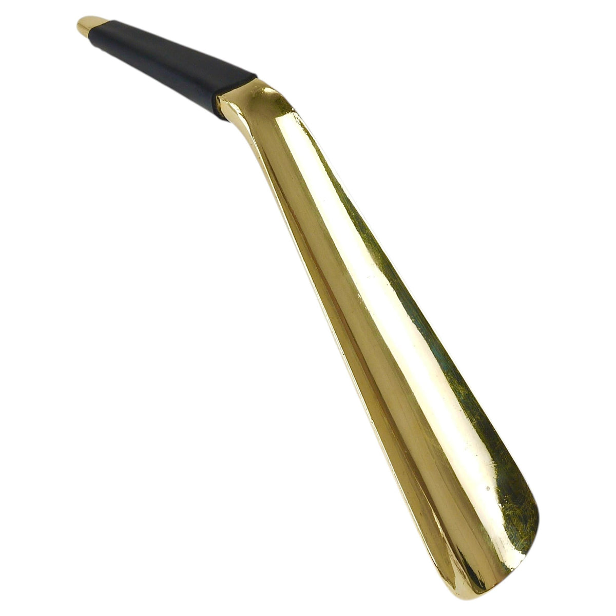 Carl Auböck Brass Shoehorn no. 4225, Leather Handle, Vienna, 1950s