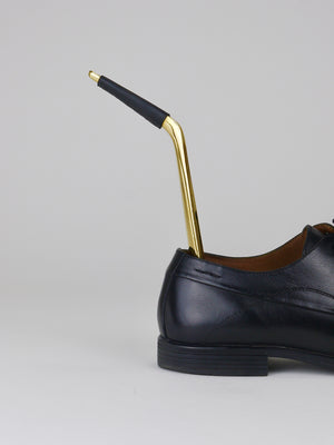 Carl Auböck Brass Shoehorn no. 4225, Leather Handle, Vienna, 1950s