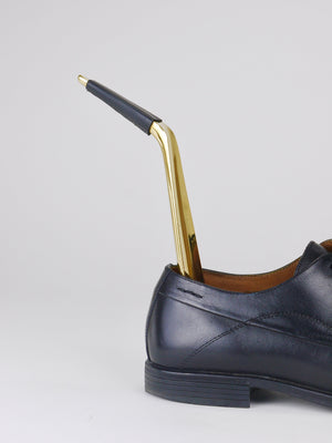 Carl Auböck Brass Shoehorn no. 4225, Leather Handle, Vienna, 1950s