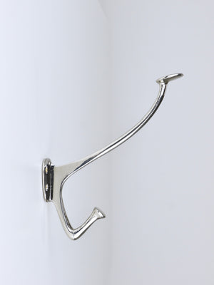 Up to 4 Adolf Loos Art Nouveau Nickel Brass Wall Hooks Café Capua Vienna, 1900s