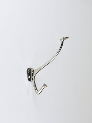 Up to 4 Adolf Loos Art Nouveau Nickel Brass Wall Hooks Café Capua Vienna, 1900s