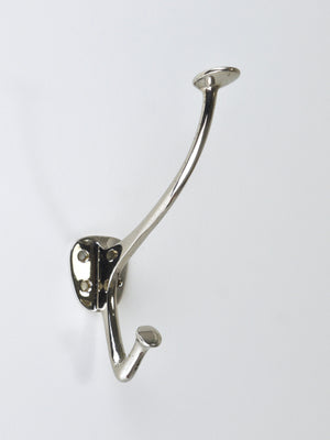 Up to 4 Adolf Loos Art Nouveau Nickel Brass Wall Hooks Café Capua Vienna, 1900s