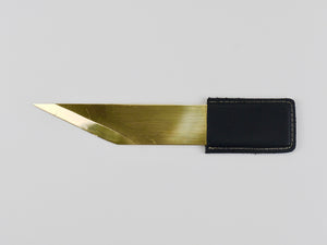 Carl Aubock Large Letter Opener Knife No. 4215, Brass, Leather, Vienna 1950s