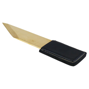 Carl Aubock Large Letter Opener Knife No. 4215, Brass, Leather, Vienna 1950s