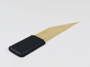 Carl Aubock Large Letter Opener Knife No. 4215, Brass, Leather, Vienna 1950s