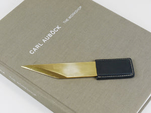 Carl Aubock Large Letter Opener Knife No. 4215, Brass, Leather, Vienna 1950s