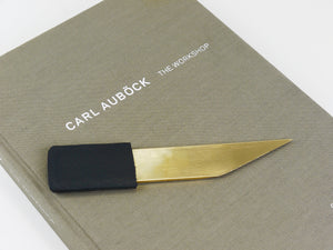 Carl Aubock Large Letter Opener Knife No. 4215, Brass, Leather, Vienna 1950s