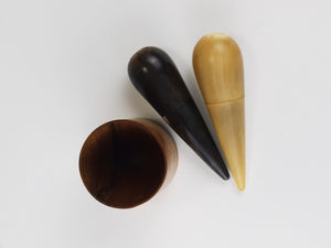 Carl Aubock II „The Bombs“ Salt Pepper Shakers, Walnut & Horn, Vienna, 1950s