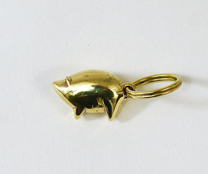 Porte-clés cochon porte-bonheur en laiton Carl Auböck, Mid-Century