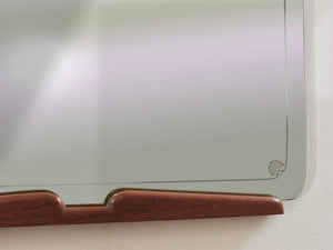 Grand Paolo Buffa Cherry & Brass Wall Mirror, Mid-Century Italy, ca. 1940s