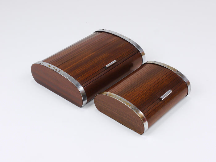 1930s Carl Aubock Large Art Deco Jewelry Storage Cigarette Box, Roll Top, Vienna
