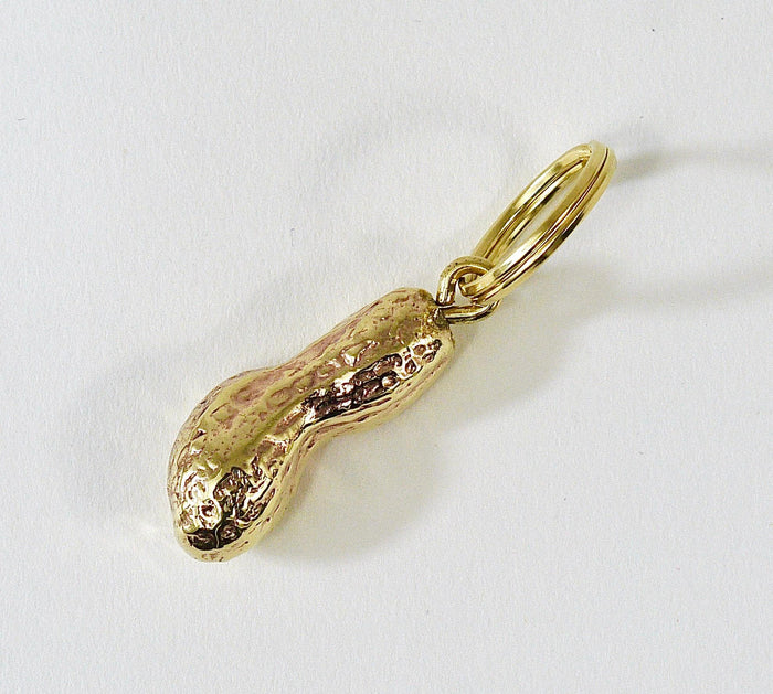 Carl Auböck Handcrafted Midcentury Peanut Brass Figurine Key Ring Chain Holder