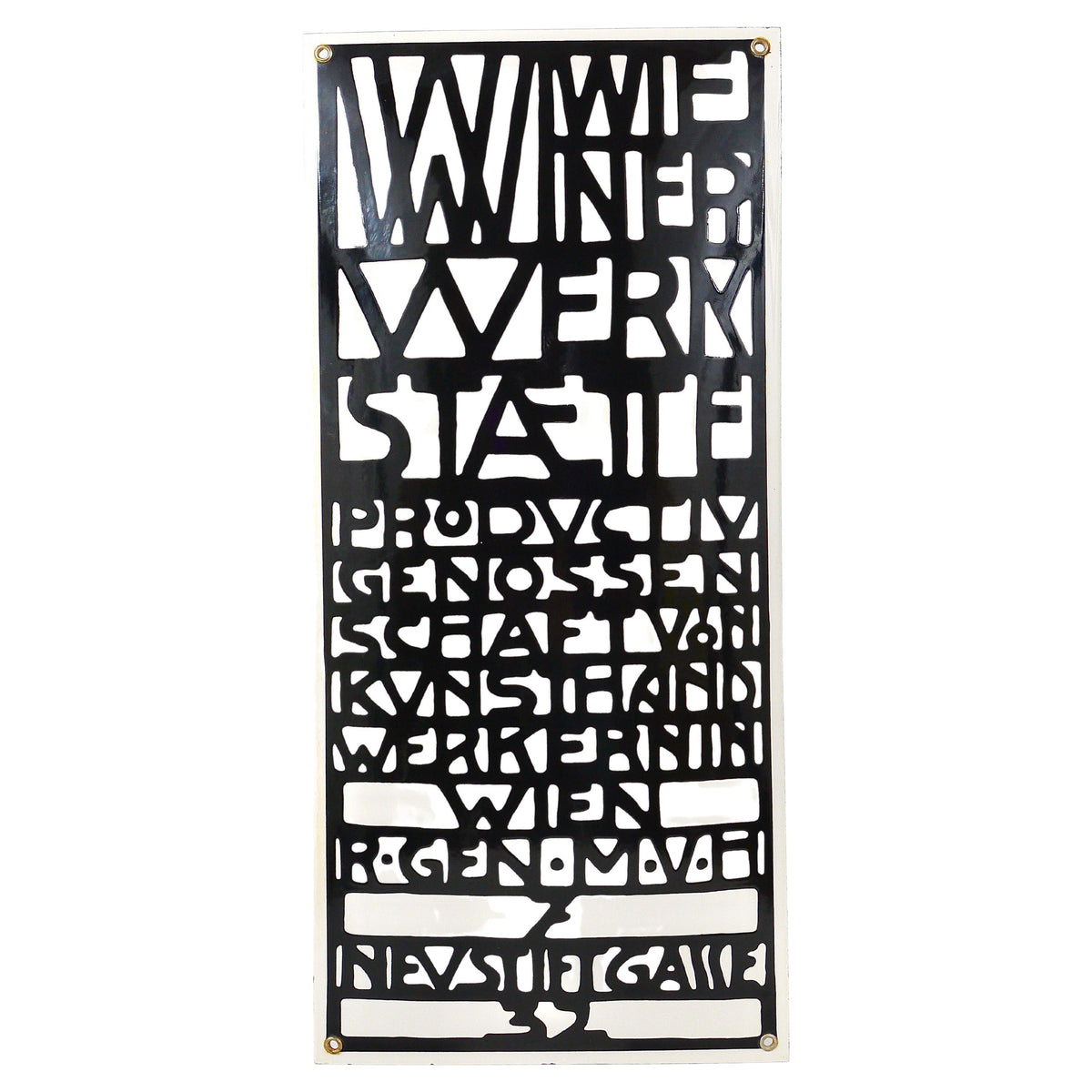 Rare enseigne publicitaire émaillée bombée Wiener Werkstaette Vienna Art nouveau