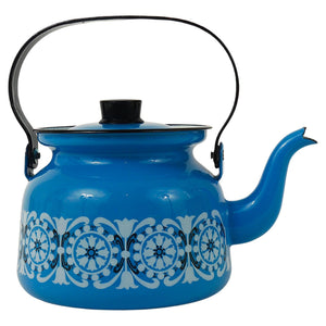 Kaj Franck Mid-Century Emaille-Teekessel, Finel Arabia, Finnland