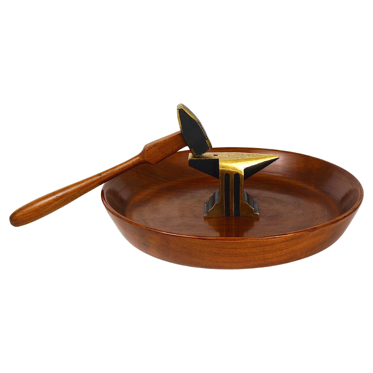 Bol casse-noix, marteau & enclume Mid-Century par Richard Rohac, Autriche, années 1950