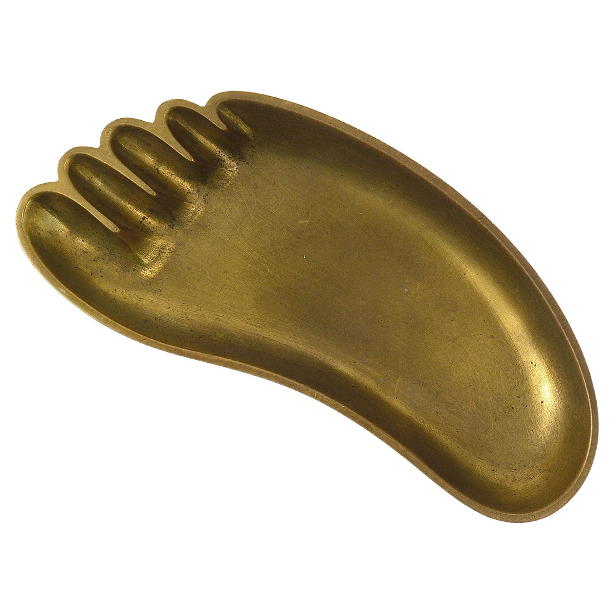 Ciotola o vassoio scultoreo a forma di piede Werkstätte Hagenauer, Mid-Century, ottone, Austria