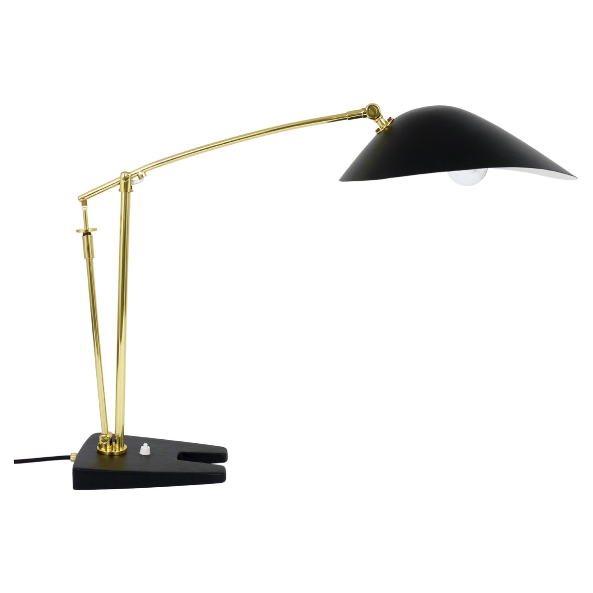 Lámpara de mesa o escritorio articulada Mid-Century de latón al estilo de Angelo Lelli, Italia, años 50