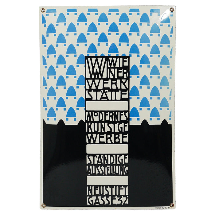 Josef Hoffmann Wiener Werkstätte Vienna Art Nouveau Enamel Advertising Sign