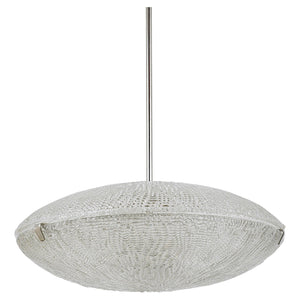 Lustre Mid-Century Kalmar Discus en verre texturé et nickel, Autriche, années 1950