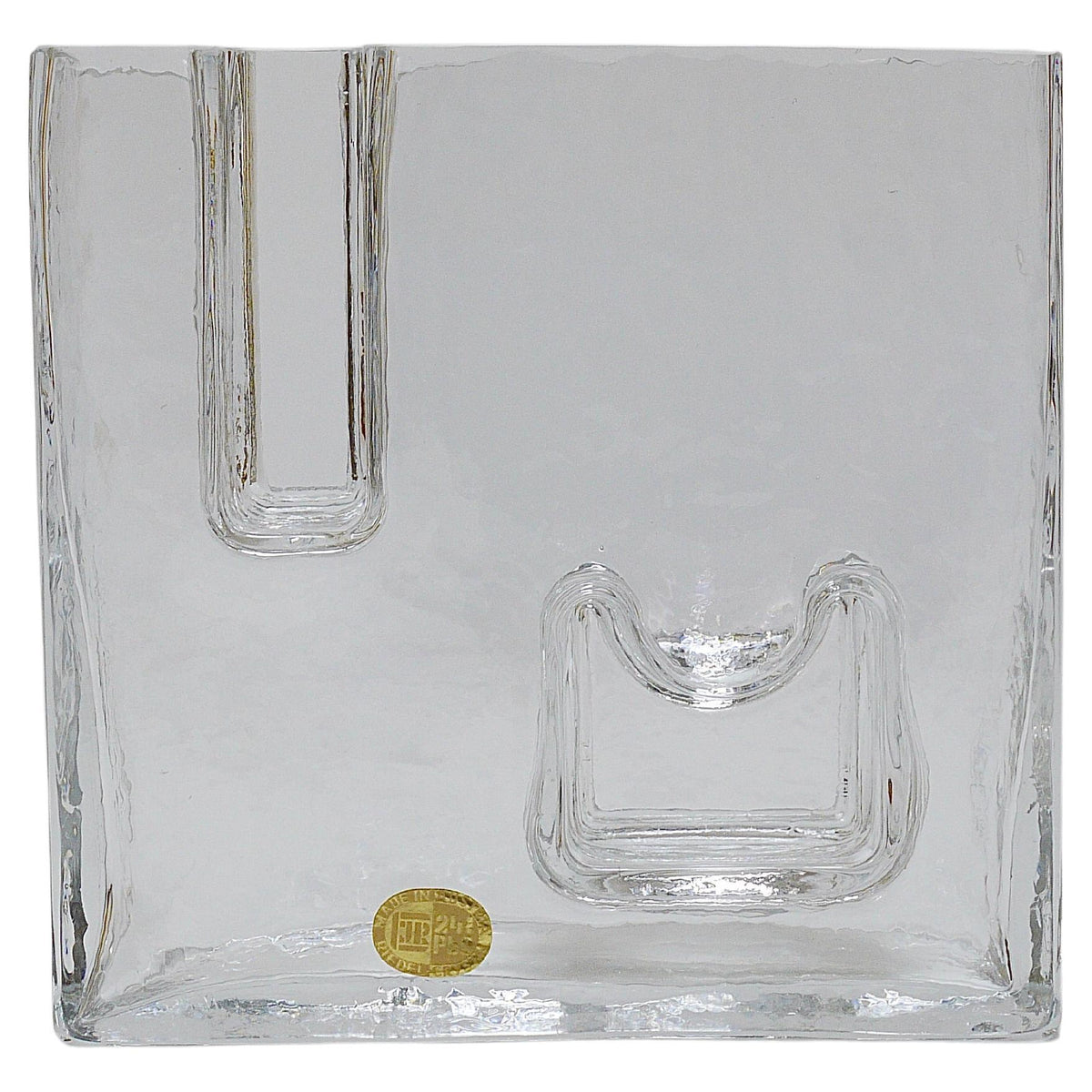 Vase Op Art en verre glacé par Claus Josef Riedel, Autriche