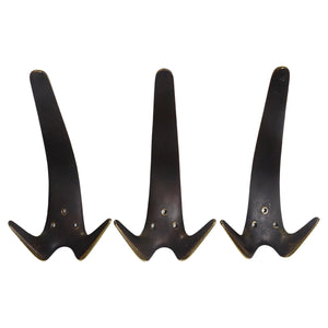 Carl Aubock Two Large Brass Double Wall Coat Hooks #4056, Austria, 1950s
