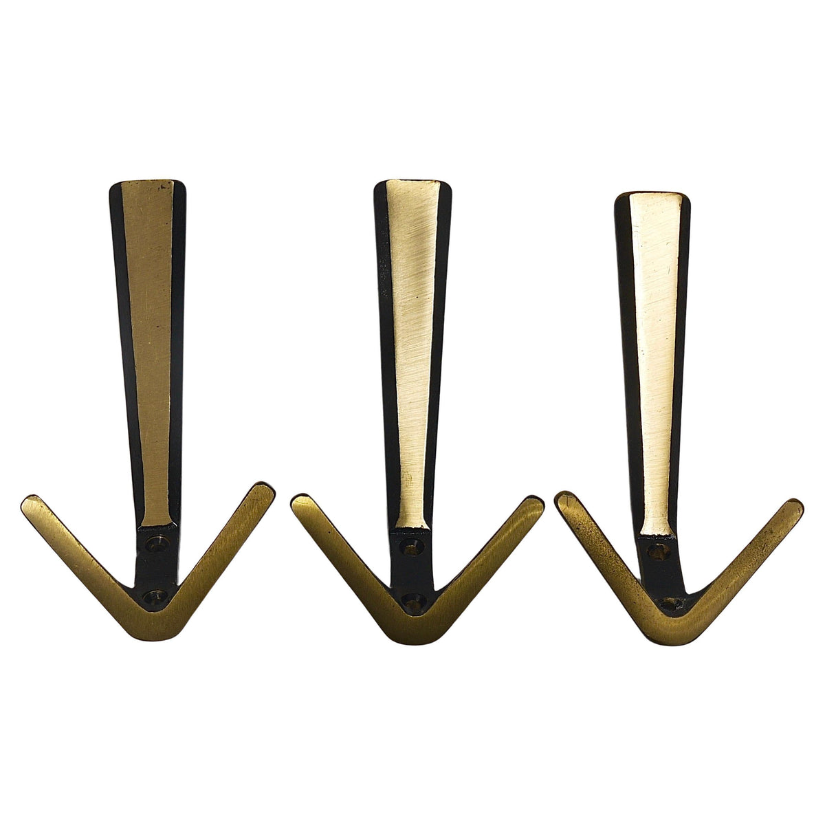 21x ganchos dobles de pared de latón Mid-Century de Herta Baller, Viena, Austria, años 50