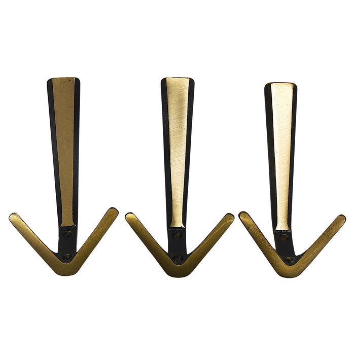 21x Midcentury Brass Double Wall Hook by Herta Baller, Vienna, Austria, 1950s