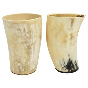 Deux pots porte-stylos et crayons de bureau en corne Carl Aubock, Mid-Century, Autriche, années 1950