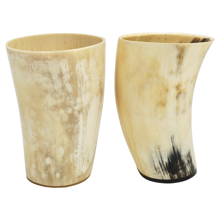 Two Carl Aubock Mid-Century Horn Desk Pen & Pencil Holder Cups, Austria, 1950s