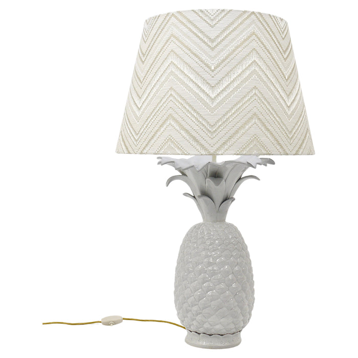 Tommaso Barbi Style White Pineapple Hollywood Regency Table Lamp, Italy, 1970s