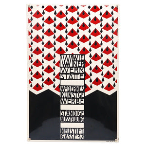 Plaque publicitaire émaillée Art nouveau Josef Hoffmann Wiener Werkstätte, Vienne