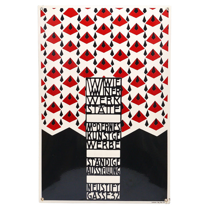 Josef Hoffmann Wiener Werkstätte Vienna Art Nouveau Enamel Advertising Sign