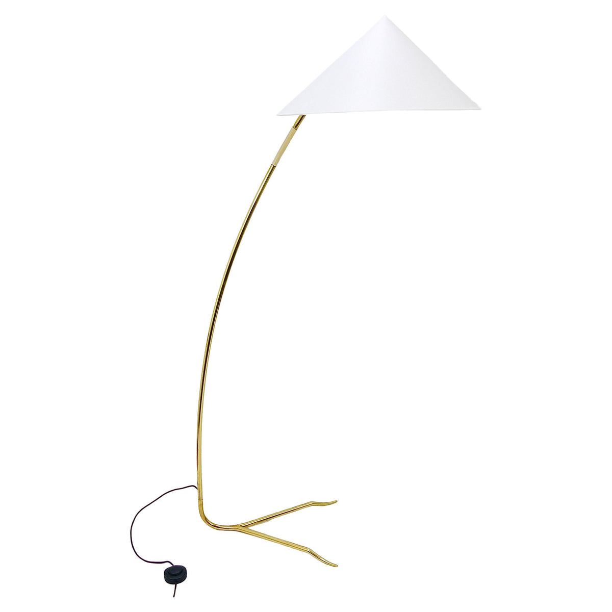 Lampadaire Rupert Nikoll Sumatra Mid-Century en laiton, Vienne, Autriche, années 1950