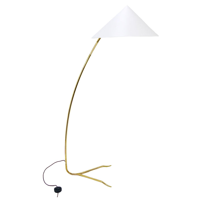 Rupert Nikoll Sumatra Mid-Century Brass Floor Lamp, Vienna, Austria, 1950s