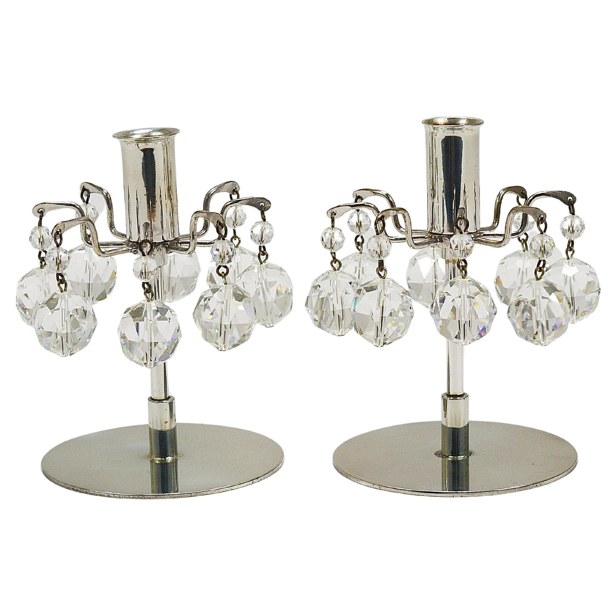 Paire de bougeoirs J.L. Lobmeyr „Lights of Vienna“, cristaux Swarovski à facettes