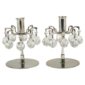 Paire de bougeoirs J.L. Lobmeyr „Lights of Vienna“, cristaux Swarovski à facettes