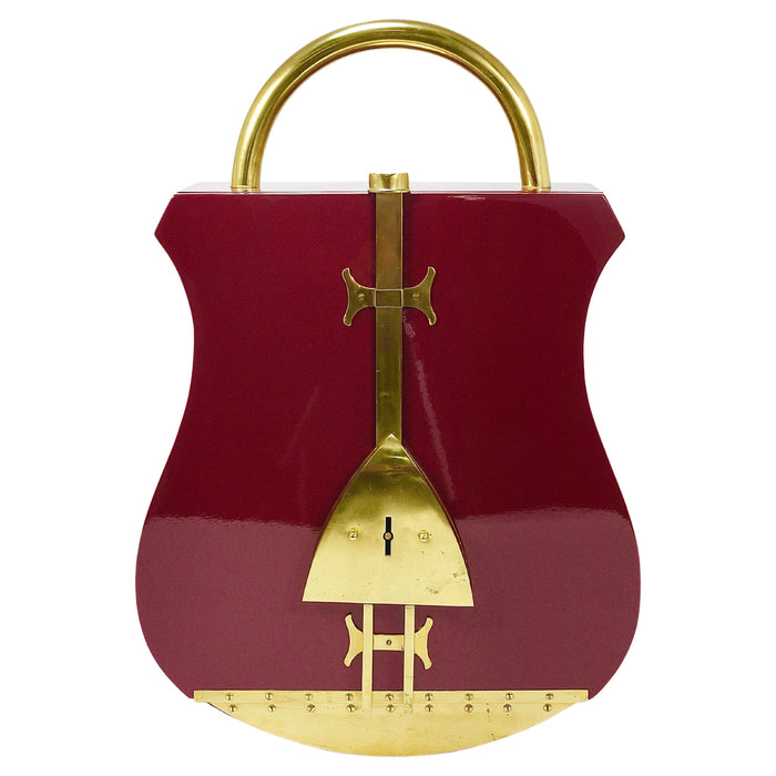 Aldo Tura Style Padlock Spirits Dry Home Bar Cabinet, Italy, 1970s