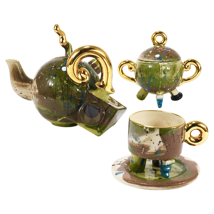 Juraj Mahalik Sculptural Postmodern Pop-Art Tea Service by Art4, Slovakia, 1990s