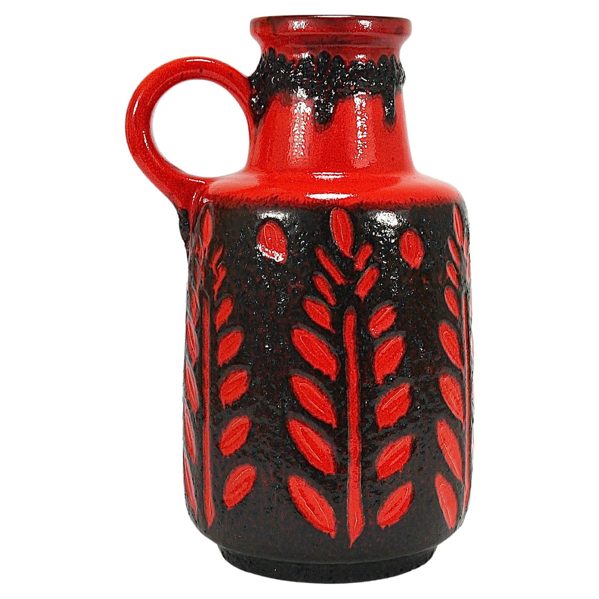 Grand vase de sol en céramique Fat Lava par Scheurich, Western Germany, années 1970