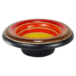Aldo Londi Bitossi Striped Mid-Century Ceramic Centerpiece Bowl, Italy, 1960s
